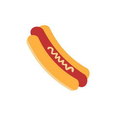 Hot Dog Illustration with Simple Design. Isolated Vector