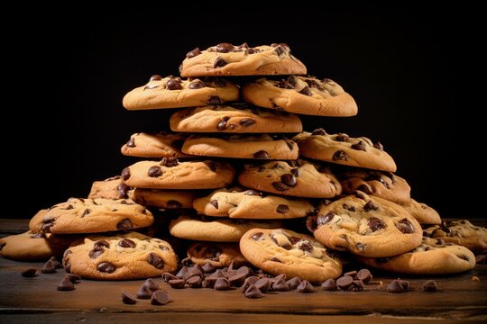 Image of cookies with no backdrop. Generative AI