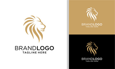 Lion logo design vector template illustration
