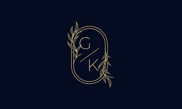 latter G & K natural and organic logo modern design. Natural logo for branding, corporate identity and business card