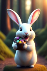 A beautiful Bunny holding his eggs
Happy Easter Day