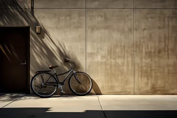 Gordijnen bike standing at a wall, bike, clean photo, clean basic background, bike © MrJeans