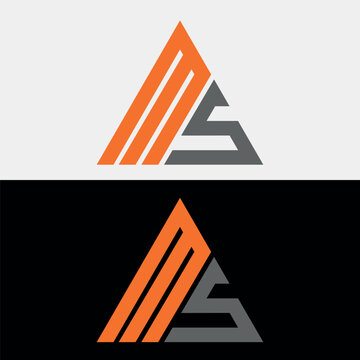 Triangle Letter MS Logo Design