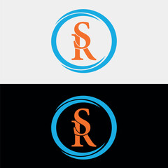 SR, RS, S, R letters abstract logo monogram