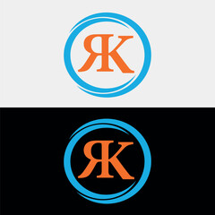RK, KR, R, K letters abstract logo monogram