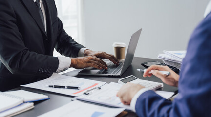 accountant or banker making calculations. Savings, finances and economy concept.	