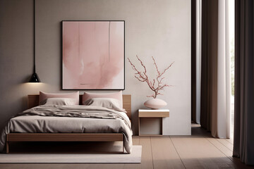 minimal bedroom table in color Warm Palette