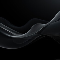Simple black background, empty space for text, smoke, waves