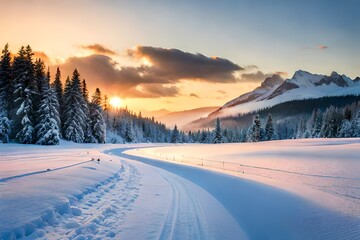 sunrise in the mountains