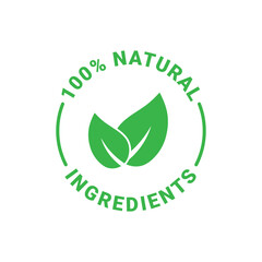 100 percent natural ingredients vector label