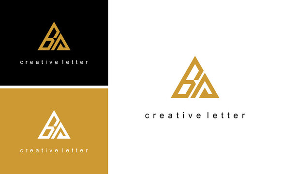 Modern Letter GA Logo With  Triangle Shape Vector Template