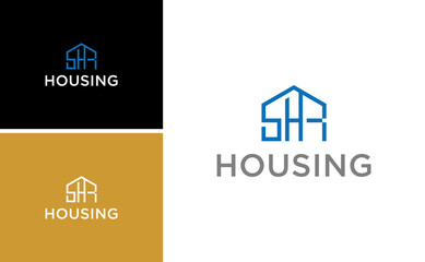 Creative Letter SHR Housing Real Estate Vector Template