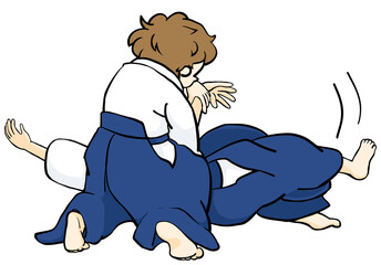 合気道をする2人