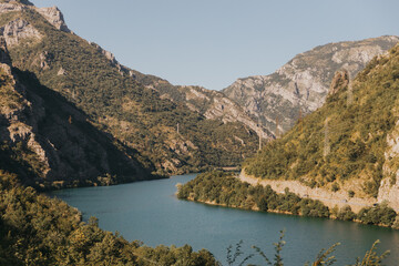 lake and mountains