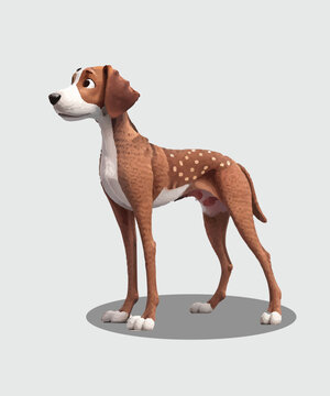 German Shepherd Dog 3D Animation Vector Design