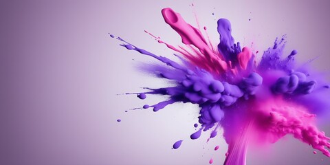 Fototapeta premium Makeup, brush and powder, background with space for text