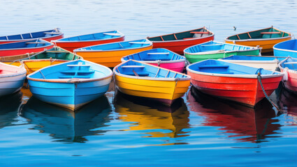 Fototapeta na wymiar colorful boats on water