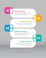 Business process presentation vertical step infographic template design