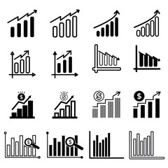 a set of bar diagram icons