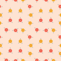 Hand drawn floral flower pattern.