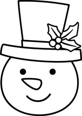 Snowman head outline