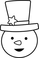 Snowman head outline