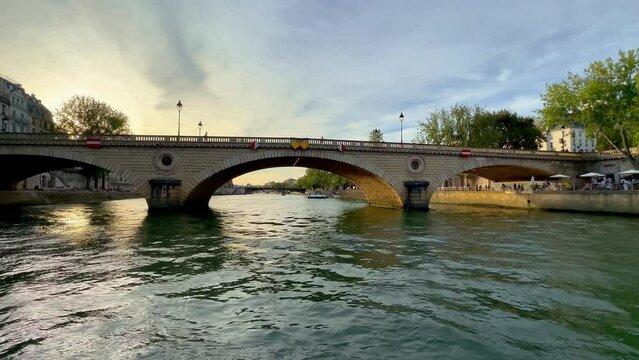 Romantic view over River Seine in the city of Paris - travel photography