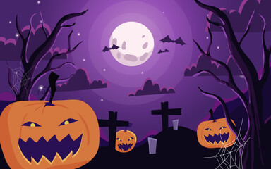 vector hand drawn flat halloween background