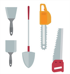 Repairing tools vector set. Repairing items vector illustration. Repairing, renovation tools