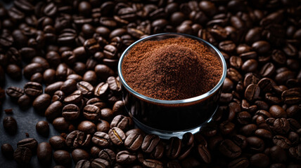 Fototapeta premium Dark and Moody Coffee Scene