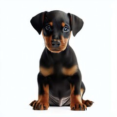 Obraz premium Doberman's Precious Babyhood, Generative AI