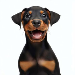 Obraz premium Doberman Puppy's Bright Eyes, Generative AI