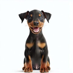 Fototapeta premium Cute Doberman Pup in Focus, Generative AI