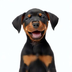 Obraz premium Doberman's Innocent Beauty, Generative AI