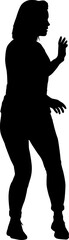 Silhouette of a dancing girl on a white background