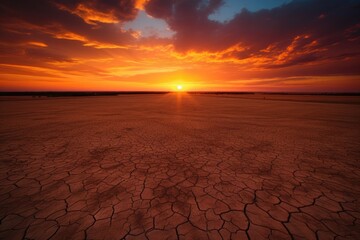A stunning sunset over a desolate landscape