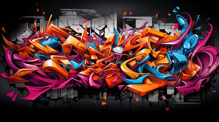 Street art graffiti wallpaper. AI	
