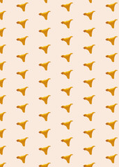 Seamless pattern with yellow chanterelle on pale  yellow background for packaging, wallpapers, fabrics, webs  