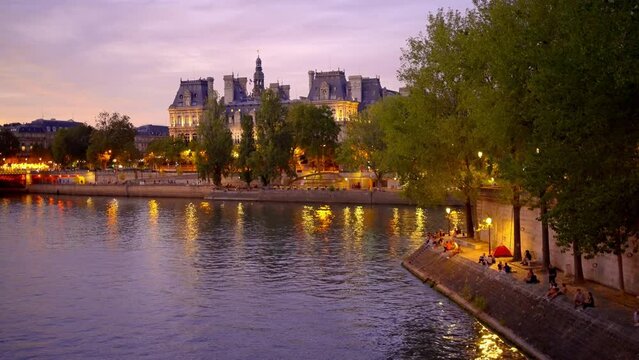 Paris with River Seine in the evening very romantic place to be - travel photography