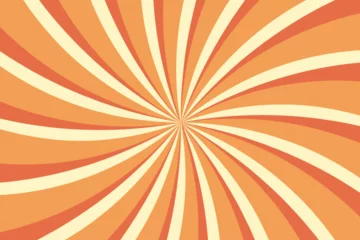 Foto op Canvas Retro background with curved rays or stripes in the center. Rotating spiral stripes. Sunburst or solar burst retro background. Vector illustration © Tetiana Komarytska