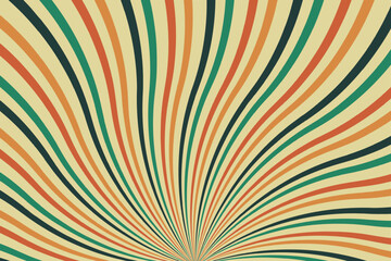 Retro background with rays or stripes in the center. Sunburst or solar burst retro background. Starburst abstract background. Vector illustration