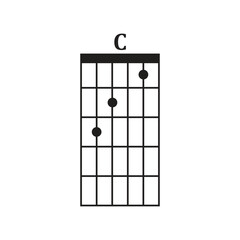 Basic Guitar Chord Chart Icon Vector Illustration Design