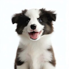 Sweet Border Collie Pup Playtime, Generative AI