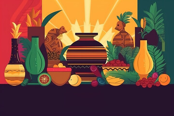 Happy Kwanzaa Concept. Kwanzaa Background. Kwanzaa Theme. Generative Ai
