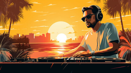 Sunset Serenade: DJ by the Sea