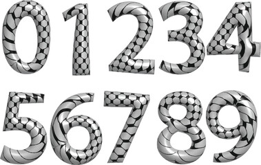 3d numbers.Design black and white texture . Screen print . Vector tire track alphabet numbers. Car tread silhouette . Tyre print .Wheel tire track. Traces of tires
