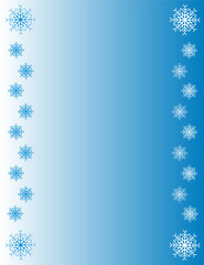 Christmas winter holiday blue border with snowflakes with copy space for text vector design template