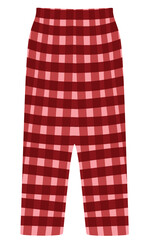 Square pattern pajama bottom. vector illustration