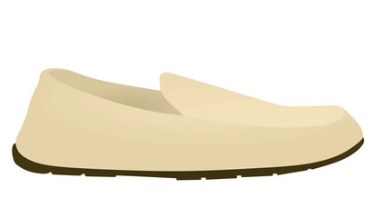 Brown summer loafer. vector illustration