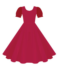 Red woman dress. vector illustration